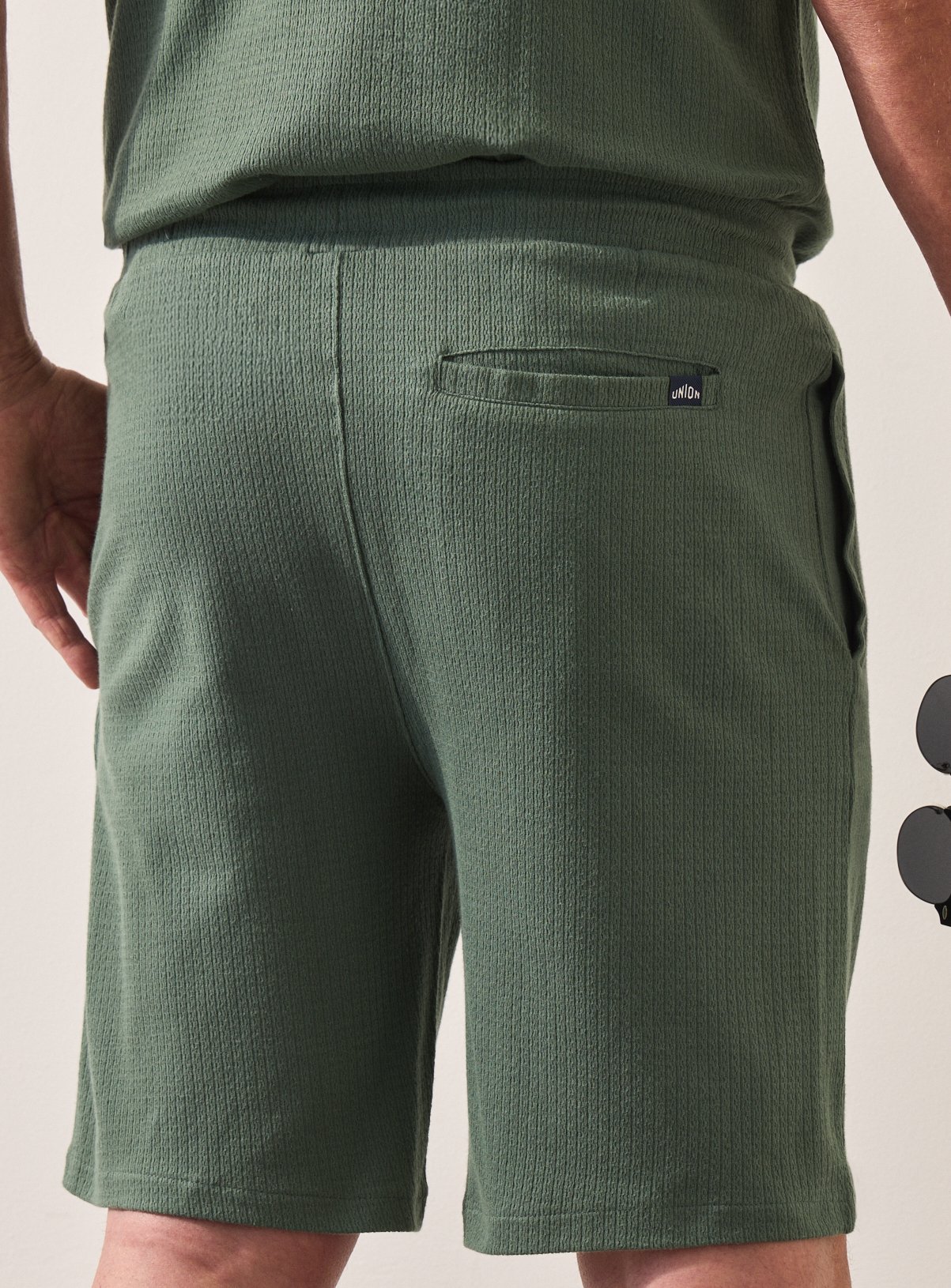 UNION WORKS Green Textured Co-ord Shorts  XL - Image 5 thumbnail